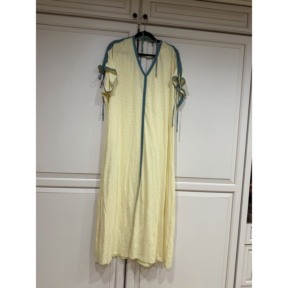 NWT PITUSA Pima Abaya Cold Shoulder Cover Up Dress Yellow Lemon One Size (107) - Picture 2 of 6